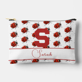Niedlich Mit Monogramm Ladybug Themed Zubehörtasche