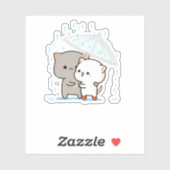 Niedlich Mochi Peach Cat Aufkleber (Blatt)