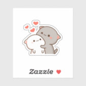 Niedlich Mochi Peach Cat Aufkleber (Blatt)