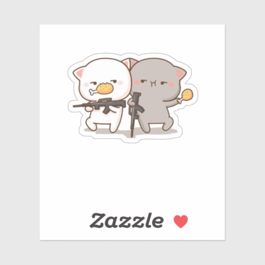 Niedlich Mochi Peach Cat Aufkleber (Blatt)