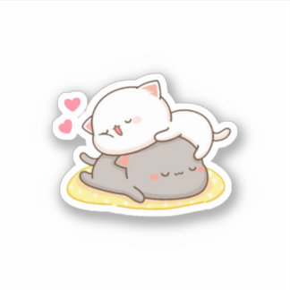 Niedlich Mochi Peach Cat Aufkleber
