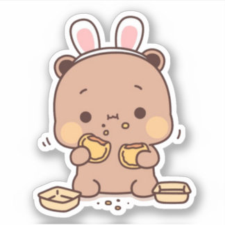 Niedlich Mochi Peach Cat Aufkleber