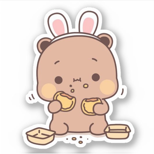 Niedlich Mochi Peach Cat Aufkleber (Vorderseite)