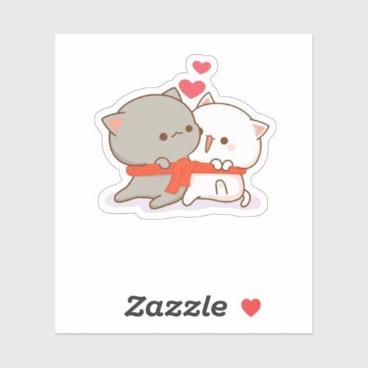 Niedlich Mochi Peach Cat Aufkleber (Blatt)