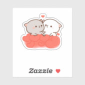 Niedlich Mochi Peach Cat Aufkleber (Blatt)