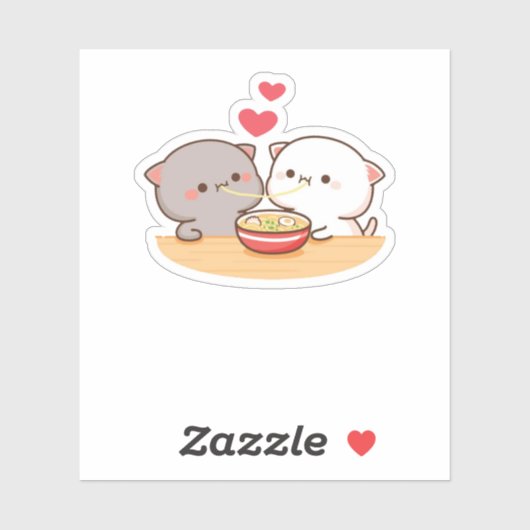 Niedlich Mochi Peach Cat Aufkleber (Blatt)