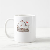 Niedlich Mochi Peach Cat Kaffeetasse (Links)