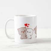 Niedlich Mochi Peach Cat Kaffeetasse (Links)