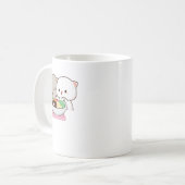 Niedlich Mochi Peach Cat Kaffeetasse (Vorderseite Links)