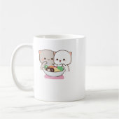 Niedlich Mochi Peach Cat Kaffeetasse (Links)