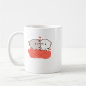 Niedlich Mochi Peach Cat Kaffeetasse (Links)