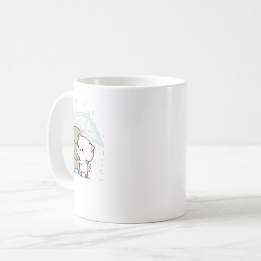Niedlich Mochi Peach Cat Kaffeetasse (Vorderseite Links)