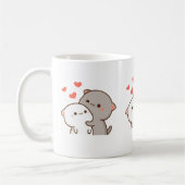 Niedlich Mochi Peach Cat Kaffeetasse (Links)