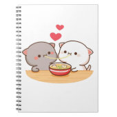 Niedlich Mochi Peach Cat Notizblock (Vorderseite)