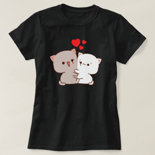 Niedlich Mochi Peach Cat T-Shirt (Design vorne)