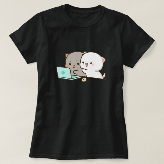 Niedlich Mochi Peach Cat T-Shirt (Design vorne)