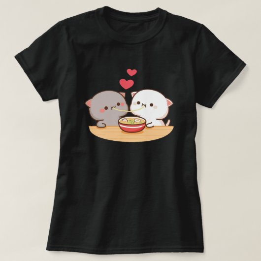 Niedlich Mochi Peach Cat T-Shirt (Design vorne)