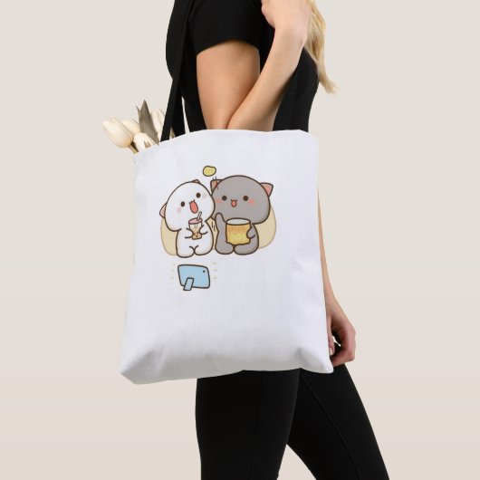 Niedlich Mochi Peach Cat Tasche (Von Nahem)
