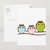 Niedlich Mod Chic Classy Destiny Owl Postkarte (Vorne/Hinten)