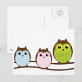 Niedlich Mod Chic Classy Destiny Owl Postkarte (Vorne/Hinten)