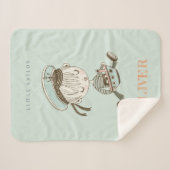 Niedlich Modern Aqua Blue Boys Little Sailor Nauti Sherpadecke (Vorderseite (Horizontal))