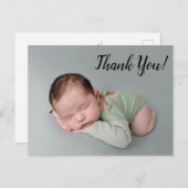 Niedlich Modern Baby Boy Danke Ankündigungspostkarte (Vorne/Hinten)