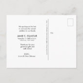 Niedlich Modern Baby Boy Danke Ankündigungspostkarte (Rückseite)