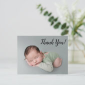 Niedlich Modern Baby Boy Danke Ankündigungspostkarte (Stehend Vorderseite)