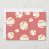 Niedlich Modern Baseball Ribbon Foto 1. Geburtstag Einladung (Rückseite)