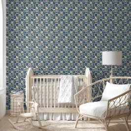 Niedlich Modern Blue Checkered Icons Muster Boy's Tapete