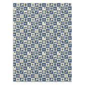 Niedlich Modern Blue Checkered Icons Muster Boy's Tischdecke (Vorderseite)