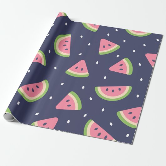 Niedlich Modern Blue Green Birthday Watermelon Obs Geschenkpapier (Ungerollt)