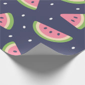 Niedlich Modern Blue Green Birthday Watermelon Obs Geschenkpapier (Ecke)