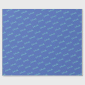 Niedlich Modern Blue Personalisierter Skriptname Geschenkpapier (Flach)