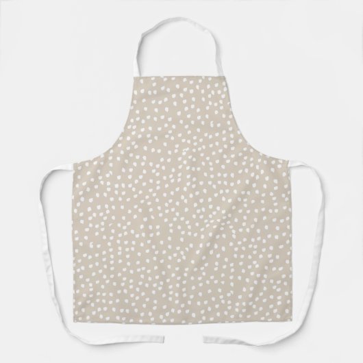Niedlich Modern Boho beige Polka Dot Schürze (Vorderseite)