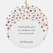 Niedlich Modern Boho Candy Cane Ein Foto Keramik Ornament (Hinten)