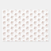 Niedlich Modern Brown Snowman Weihnachtsbaumen Geschenkpapier Set (Vorderseite 3)