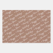 Niedlich Modern Brown Snowman Weihnachtsbaumen Geschenkpapier Set (Vorderseite)