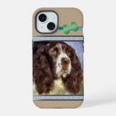 Niedlich Modern English Springer Spaniel Dog Art iPhone 15 Hülle (Rückseite)