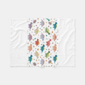 Niedlich Modern farbenfroher Spaß Dinosaurier Kind Fleecedecke (Vorderseite (Horizontal))
