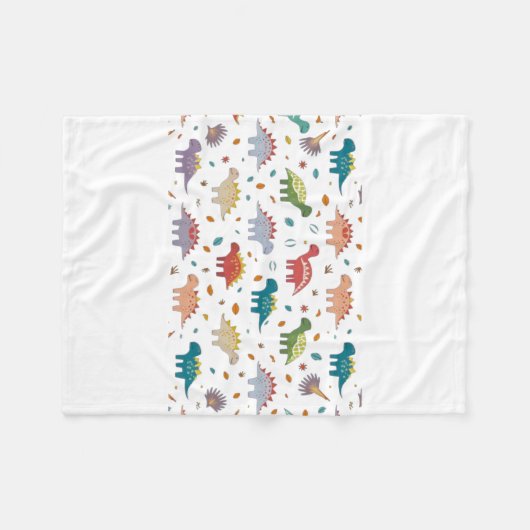 Niedlich Modern farbenfroher Spaß Dinosaurier Kind Fleecedecke (Vorderseite (Horizontal))