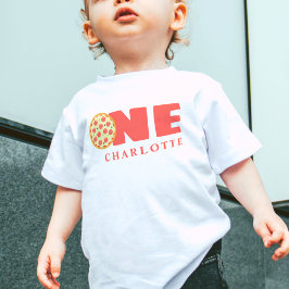 Niedlich Modern First Birthday Pizza Party Individ Baby T-shirt