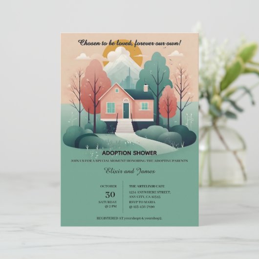 Niedlich Modern Forever Zuhause Adoption Foster Sh Einladung (Stehend Vorderseite)