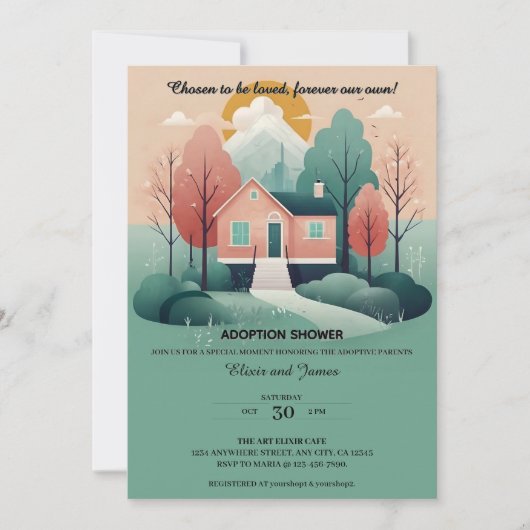 Niedlich Modern Forever Zuhause Adoption Foster Sh Einladung (Vorderseite)