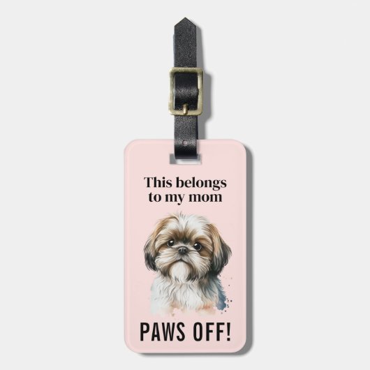 Niedlich Modern Funny Shih Tzu Dog Lover Gepäckanhänger (Vorderseite vertikal)