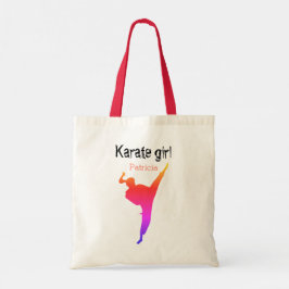 Niedlich Modern Karate Girl Silhouette Martial Art Tragetasche
