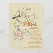 Niedlich Modern Love Birds Bridal Dusche Einladung (Vorne/Hinten)