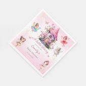 Niedlich Modern Magic Fairy Boho Pink Blumengarten Serviette (Ecke)