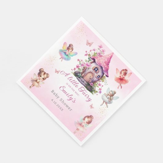 Niedlich Modern Magic Fairy Boho Pink Blumengarten Serviette (Ecke)