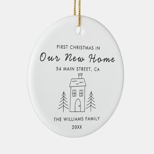 Niedlich Modern Minimalistisch First Christmas Neu Keramik Ornament (Rechts)